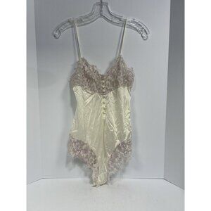 Vintage 1960s Union Made Body Suit Satin Lace Flair Brand Size Medium